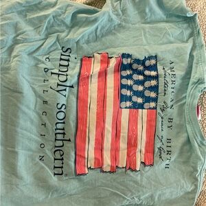 Simply Southern Aqua and Coral Tee